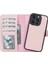 Apple iPhone 14 Pro Uyumlu Deri Cüzdanlı Kılıf Mwwn Nu2 Pembe 1