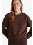 Boxy Fit Bisiklet Yaka İşlemeli Sweatshirt G2153AX25WN 1