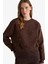 Boxy Fit Bisiklet Yaka İşlemeli Sweatshirt G2153AX25WN 3