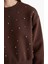 Boxy Fit Bisiklet Yaka İşlemeli Sweatshirt G2153AX25WN 5