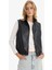 Regular Fit Dik Yaka Suni Deri Yelek F9443AX25AU 6