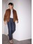 Slim Fit Dar Kesim Süet Kolej Yaka Fermuarlı Çift Cepli Mevsimlik Baharlık Bomber Mont Ceket A3866AX25AU 2