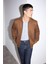 Slim Fit Dar Kesim Süet Kolej Yaka Fermuarlı Çift Cepli Mevsimlik Baharlık Bomber Mont Ceket A3866AX25AU 3