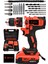 Jetvolt 12V 1.5AH Çelik Şanzıman Çift Akülü Darbeli Şarjlı Matkap Akülü Vidalama - Kırmızı 1