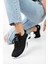Unisex Triko Sneaker 4555 Model Düz Tabanlı Rahat Siyah Beyaz Ayakkabı 5