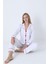Kalp Nakışlı Pamuklu Uzun Kollu Kadın Pijama Takımı 2