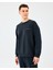 M Loose Crewneck Sweatshirt Erkek Siyah Sweatshirt S2510041-3817 2