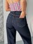 Palazzo Süper Taş Enzim Tint Yıkama Koyu Lacivert Jeans Pantolon D2008 5