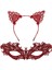 Şık Kırmızı Dantel Maske ve Taç Seti 5 No – Maskeli Balo &amp;amp;amp; Özel Etkinlikler (4887) 2