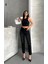 Mom Fit Enzim Bıyıklı Taş Yıkama Jeans Pantolon Siyah D2006 1