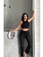 Mom Fit Enzim Bıyıklı Taş Yıkama Jeans Pantolon Siyah D2006 4