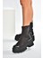 V272902904 Siyah Kumaş Kalın Tabanlı Kadın Bot 2