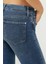 Kadın Skinny Likralı Kot Pantolon Yüksel Bel Dar Paça Mavi Günlük Stil 6