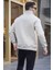 Bej Fermuar Yaka Nakışlı Sweatshirt 6028 2