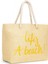 Sloganlı Plaj Çantası Ekru 2