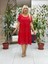 N10337 Italyan Ipek Elbise Kırmızı 3