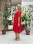 N10337 Italyan Ipek Elbise Kırmızı 4