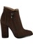 A922640802 Kahverengi Süet Kalın Topuklu Kadın Bot 3