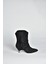 V404022202 Siyah Süet Alçak Topuklu Püsküllü Kadın Bot 4