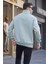 Mint Yeşili Fermuar Yaka Nakışlı Sweatshirt 6028 2
