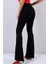 Kadın Siyah Likralı Ispanyol Paça Pantolon Slim Fit Konforlu Kullanım 2