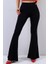 Kadın Siyah Likralı Ispanyol Paça Pantolon Slim Fit Konforlu Kullanım 3