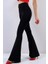 Kadın Siyah Likralı Ispanyol Paça Pantolon Slim Fit Konforlu Tasarım 1