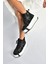 V973019102 Siyah/beyaz Süet Kalın Tabanlı Kadın Spor Ayakkabı Sneakers 3