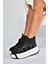 V973019102 Siyah/beyaz Süet Kalın Tabanlı Kadın Spor Ayakkabı Sneakers 4