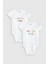 Organik %100 Pamuk I Love Mom Dad Anne Baba 2'li Bebek Body Set Çıtçıtlı Badi Zıbın Ikili 5338-5339 1