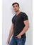 Erkek Antrasit Büyük Beden V Yaka Likralı Basic T-Shirt 3