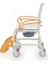 Banyo ve Tuvalet Sandalyesi Turuncu | Soft Minderli, 4 Frenli Tekerlek, Paslanmaz Plastik Gövde DM-8088C 4