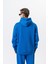 Erkek Respire Yazı Detaylı Kapüşonlu Basic Oversize Hoodie Mavi 3