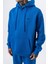 Erkek Respire Yazı Detaylı Kapüşonlu Basic Oversize Hoodie Mavi 5