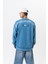 Erkek Origin Baskılı Yıkamalı Bisiklet Yaka Oversize Sweatshirt Bebe Mavi 1