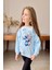 Yaka Detaylı Stitch Desenli Mavi Renk Kız Çocuk Takım 2
