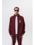 Erkek 7 Şerit Detaylı Dik Yaka Doubleface Zip Oversize Sweatshirt Bordo 1