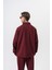 Erkek 7 Şerit Detaylı Dik Yaka Doubleface Zip Oversize Sweatshirt Bordo 3