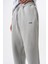 Erkek Respire Yazı Detaylı Basic Baggy Eşofman Altı Açık Gri 5