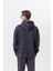 Erkek Respire Yazı Detaylı Kapüşonlu Basic Oversize Hoodie Füme 3