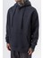 Erkek Respire Yazı Detaylı Kapüşonlu Basic Oversize Hoodie Füme 5