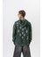 Erkek 10 Baskılı Yıkamalı Kapüşonlu Oversize Hoodie Yeşil 1
