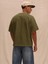 - Erkek Basic Super Pamuklu Oversize Koyu Haki Tişört 2