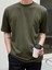 - Erkek Basic Super Pamuklu Oversize Koyu Haki Tişört 2