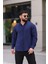 Ayrobin Uzun Kollu Lacivert Renk Yarım Oversize Erkek Gömlek 2