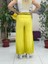 NC1136 Italyan Italyan Kemerli Keten Pantolon Sarı 4