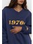 Mcllctn 1970S Indigo Oversize Unisex Sweatshirt 5