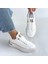 Beyaz Rugan Paraşüt Detaylı Bağcıklı Spor Ayakkabı 4