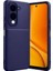 Vivo Y29S Uyumlu Kılıf Negro Karbon Görünümlü Silikon Lacivert 3