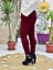 LS57117 Italyan Süet Pantolon Bordo 2